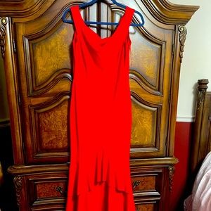 red color evening valentines has a 12 never worn the bust 34 waist 30 hip 34